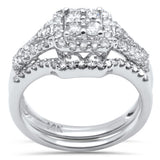 .89ct G SI 14K White Gold 2pcs Engagement Ring Set