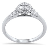 .23ct G SI 14K White Gold Round & Baguette Diamond Engagement Ring