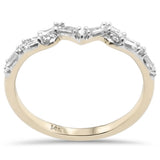 .22ct G SI 14K Yellow Gold Round & Baguette Diamond Engagement Ring Band