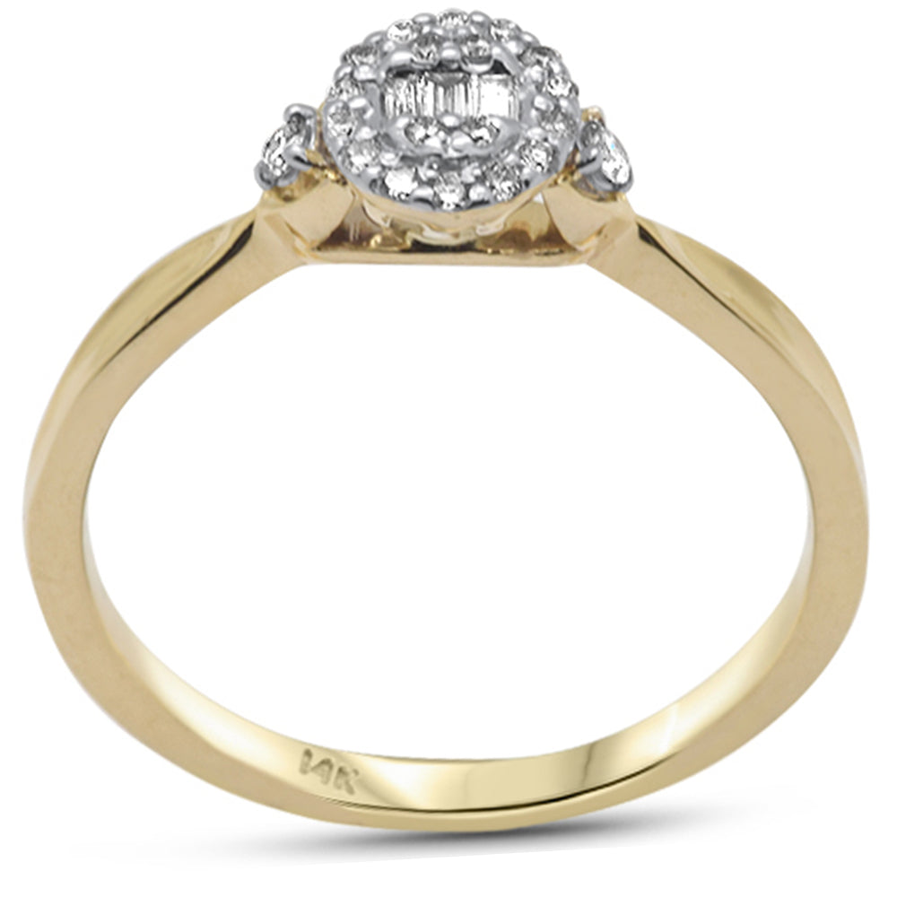 <span style="color:purple">SPECIAL!</span>  .16ct G SI 14K Yellow Gold Round & Baguette Diamond Engagement Ring