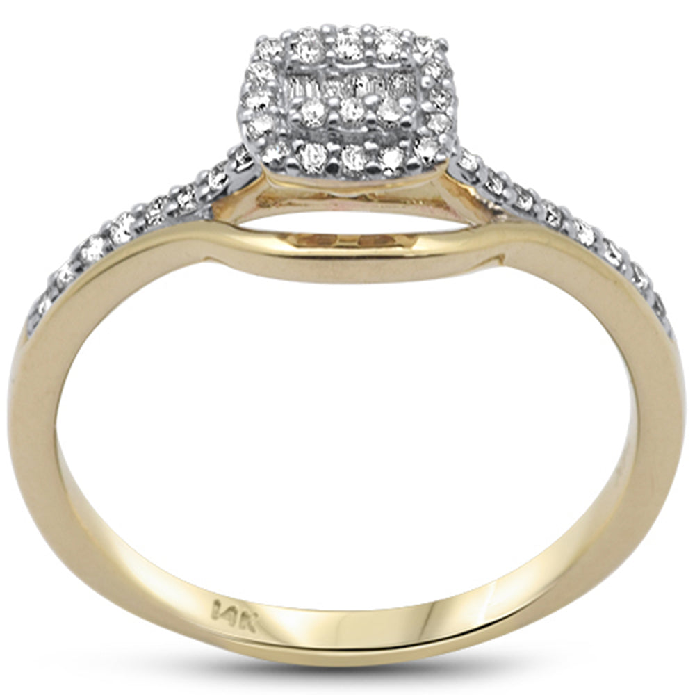 <span style="color:purple">SPECIAL!</span> .22ct G SI 14K Yellow Gold Round & Baguette Diamond Engagement Ring