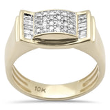 <span>DIAMOND CLOSEOUT! </span>.53ct G SI 10K Yellow Gold Round & Baguette Diamond Men's Ring Band