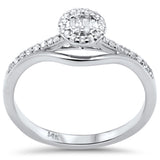 <span>DIAMOND CLOSEOUT! </span>.20ct G SI 14K White Gold Round & Baguette Diamond Engagement Ring