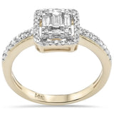 <span>DIAMOND CLOSEOUT! </span>.45ct G SI 14K Yellow Gold Round & Baguette Diamond Engagement Ring