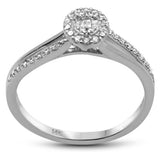 .22ct G SI 14K White Gold Oval Shaped Round & Baguette Diamond Engagement Ring