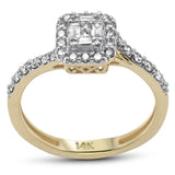 <span>DIAMOND CLOSEOUT! </span>.48ct G SI 14K Yellow Gold Round & Baguette Diamond Engagement Ring