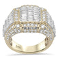 <span>DIAMOND  CLOSEOUT! </span> 4.63ct G SI 14K Yellow Gold Round & Baguette Diamond Men's Ring Band