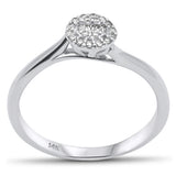 .11ct G SI 14K White Gold  Round & Baguette Diamond Engagement Ring