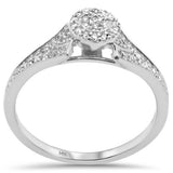 .24ct G SI 14K White Gold Round & Baguette Diamond Engagement Ring