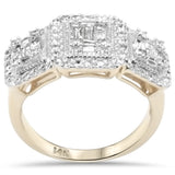 <span>DIAMOND CLOSEOUT! </span>1.02ct G SI 14K Yellow Gold Round & Baguette Diamond Engagement Ring