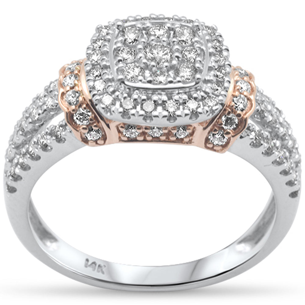 .73ct G SI 14K White Gold/Rose Gold Diamond Women's Ring Size 6.5