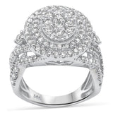 <span>DIAMOND CLOSEOUT! </span>1.99ct G SI 14K White Gold Round & Baguette Diamond Women's Ring Size 6.5