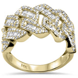 <span>DIAMOND CLOSEOUT! </span>1.24ct G SI 14K Yellow Gold Round & Baguette Diamond Men's Band Size 10