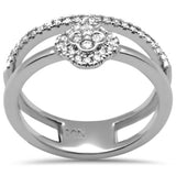 <span>DIAMOND CLOSEOUT! </span>.25ct G SI 14K White Gold Diamond Clover Flower Double Band Ring Size 6.5