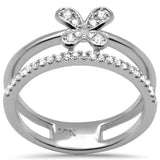 <span>DIAMOND CLOSEOUT! </span>.20ct G SI 14K White Gold Diamond Butterfly Double Band Ring size 6.5