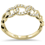 .16ct G SI 14K Yellow Gold Diamond Cuban Style Ring Size 6.5