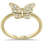 <span style="color:purple">SPECIAL!</span> .13ct G SI 14K Yellow Gold Diamond Butterfly Ring Size 6.5