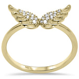 .10ct G SI 14K Yellow Gold Angel Wings Diamond Ring Size 6.5