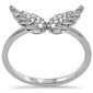 <span style="color:purple">SPECIAL!</span> .10ct G SI 14K White Gold Angel Wings Diamond Ring Size 6.5