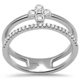 .20ct G SI 14K White Gold Diamond Double Band Ring Size 6.5