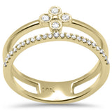 .20ct G SI 14K Yellow Gold Diamond Double Band Ring Size 6.5