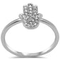 <span style="color:purple">SPECIAL!</span> .12ct G SI 14K White Gold Hamsa Women's Diamond Ring Size 6.5