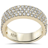 3.21ct G SI 10K Yellow Gold Round Diamond Men's Ring Size 10