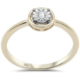 .04ct G SI 10K Yellow Gold Miracle Illusion Ring Size 6.5