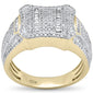 <span>DIAMOND  CLOSEOUT! </span> 1.26ct G SI 10K Yellow Gold Round & Baguette Diamond Men's Ring Size 10