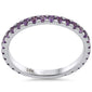 .62ct G SI 14K White Gold Natural Amethyst Gemstone Band Stackable Ring Size 6.5