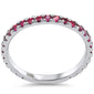 <span style="color:purple">SPECIAL!</span>.76ct G SI 14K White Gold Natural Ruby Gemstone Ring Band Stackable Size 7