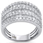 <span style="color:purple">SPECIAL!</span> 1.86ct G SI 14K White Gold Women's Round & Baguette Diamond Ring Band Size 7