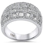 <span style="color:purple">SPECIAL!</span> 1.36ct G SI 14K White Gold Round & Baguette Diamond Ring Band Size 7