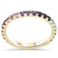 .81ct G SI 14K Yellow Gold Multi Color Gemstones Ring Band Size 7