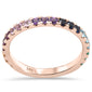 .80ct G SI 14K Rose Gold Multi Color Gemstones Ring Band Size 7