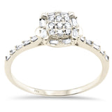 <span>DIAMOND CLOSEOUT! </span>.20ct G SI 14K Yellow Gold Round & Baguette Diamond Engagement Ring Size 6.5