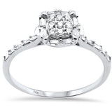 .22ct G SI 14K White Gold Round & Baguette Diamond Engagement Ring Size 7