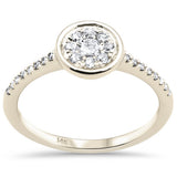 .35ct G SI 14K Yellow Gold Bezel Settings Diamond Engagement Ring