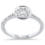 .33ct G SI 14K White Gold Bezel Settings Diamond Engagement Ring