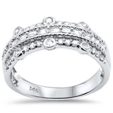.37ct G SI 14K White Gold Round & Baguette Diamond Ring Band Size 7