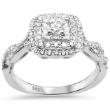 <span>DIAMOND CLOSEOUT! </span>.64ct G SI 14K White Gold Twisted Engagement Diamond Ring Size 7