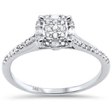 .23ct G SI 14K White Gold Round & Baguette Diamond Engagement Ring Size 7