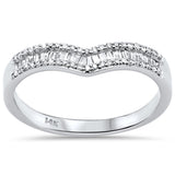 <span>DIAMOND CLOSEOUT! </span>.25ct G SI 14K White Gold Round & Baguette Diamond Ring Band Size 7