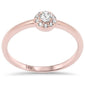 .16ct G SI 14K Rose Gold Diamond Round Halo Ring Size 6.5