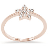.15ct G SI 14K Rose Gold Diamond Star Shaped Ladies Ring Size 6.5