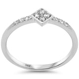 <span>DIAMOND CLOSEOUT! </span>.12ct G SI 14K White Gold Diamond Diamond Shape Ladies Ring Size 6.5
