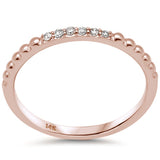 .06ct G SI 14K Rose Gold Diamond Ball Ring Size 6.5