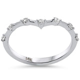 <span>DIAMOND CLOSEOUT! </span>.20ct G SI 14K White Gold Diamond Chevron Ring Size 6.5