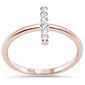 .10ct G SI 14K Rose Gold Diamond Line Bar Ring Size 6.5