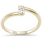 .06ct G SI 14K Yellow Gold Diamond Bezel Set Band Ring Size 6.5